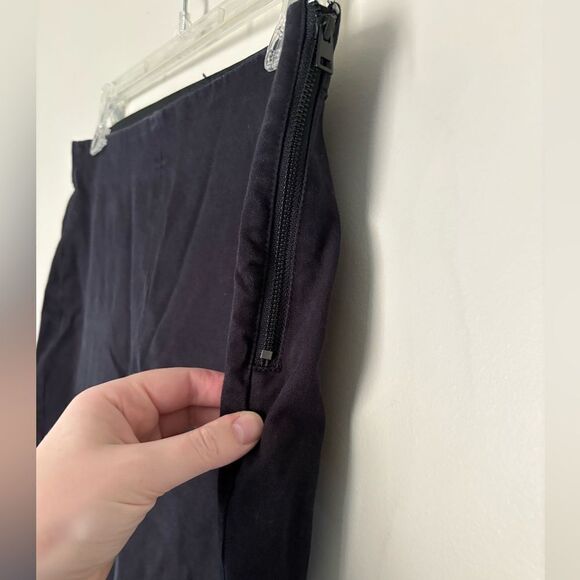 Everlane SZ 8 Curvy Side Zip Stretch Cotton Pant Black Basic Office Career Wear - Picture 4 of 8